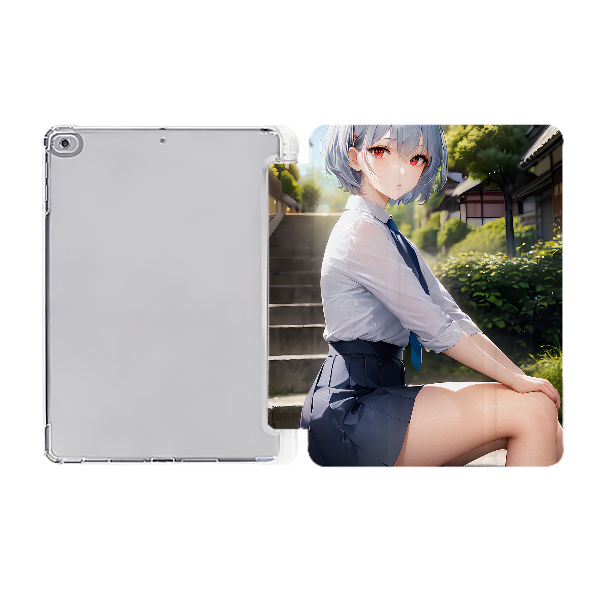 （画像用） EVA 新世紀エヴァンゲリオン IPad ケース ペン収納付き 三つ折りスタンド PUレザー×シリコン 対応機種9.5/10.5/10.9インチ